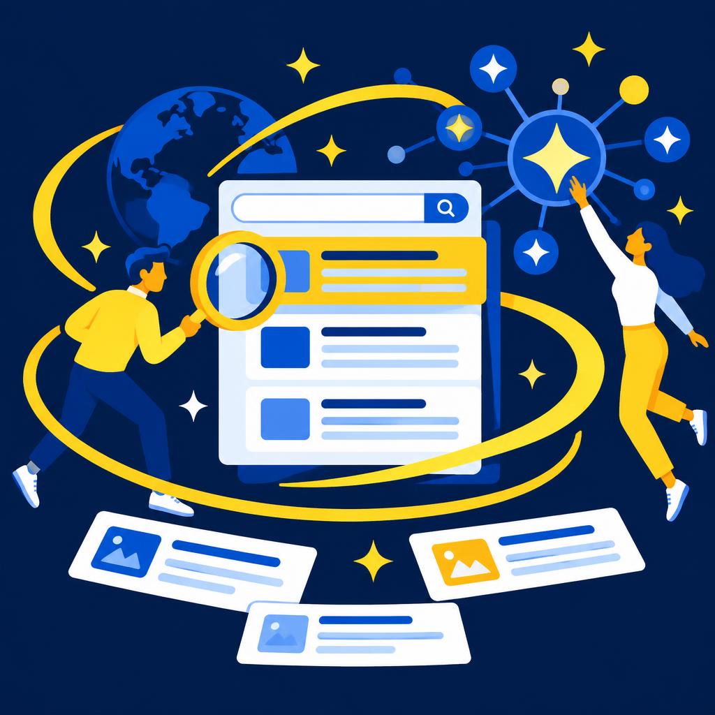 GEO ve SEO birlikte nasıl planlanır? için editoryal illüstrasyon